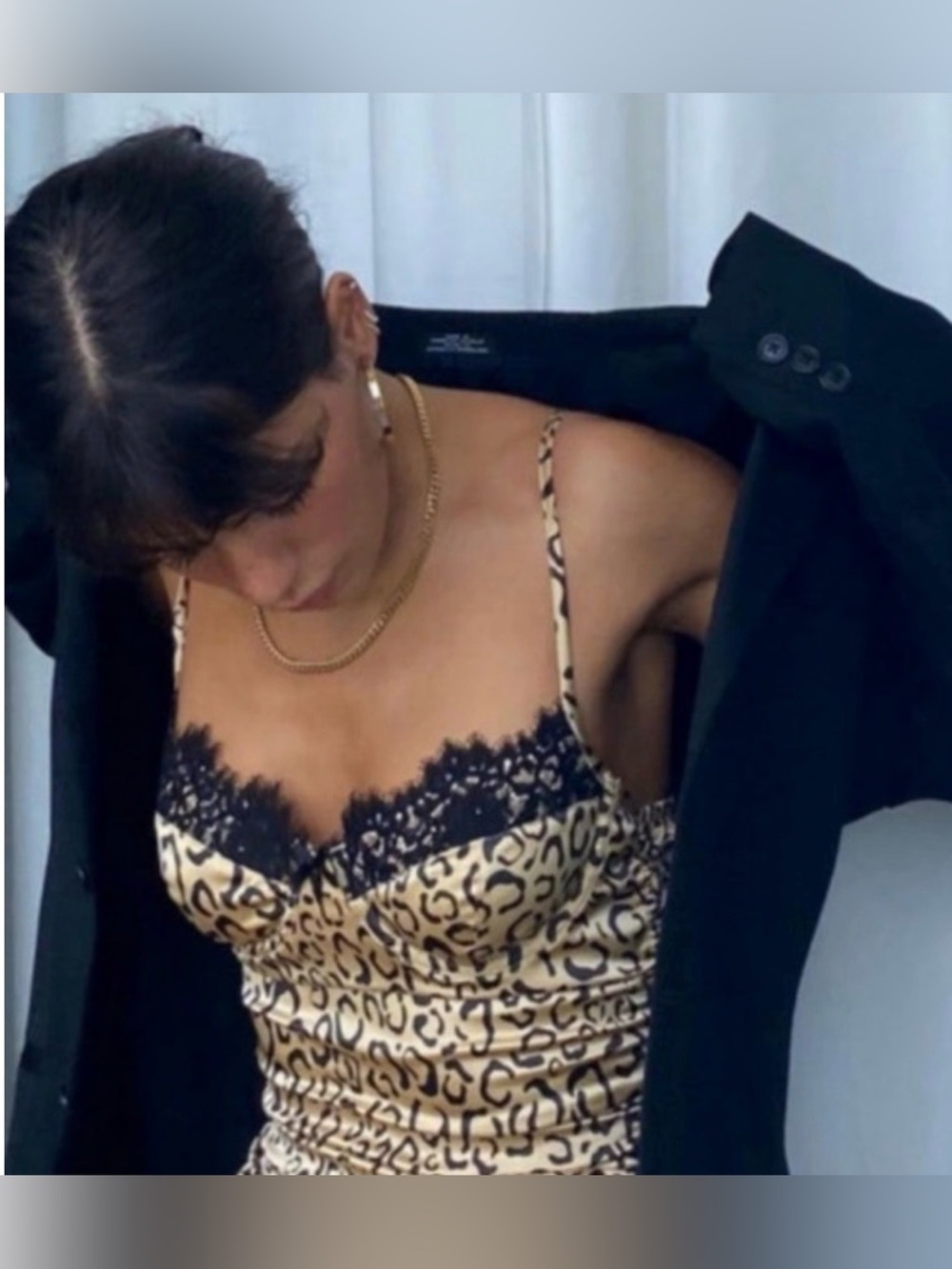 For Love and Lemons x Victoria’s Secret Frankie Leopard Lingerie Satin Dress